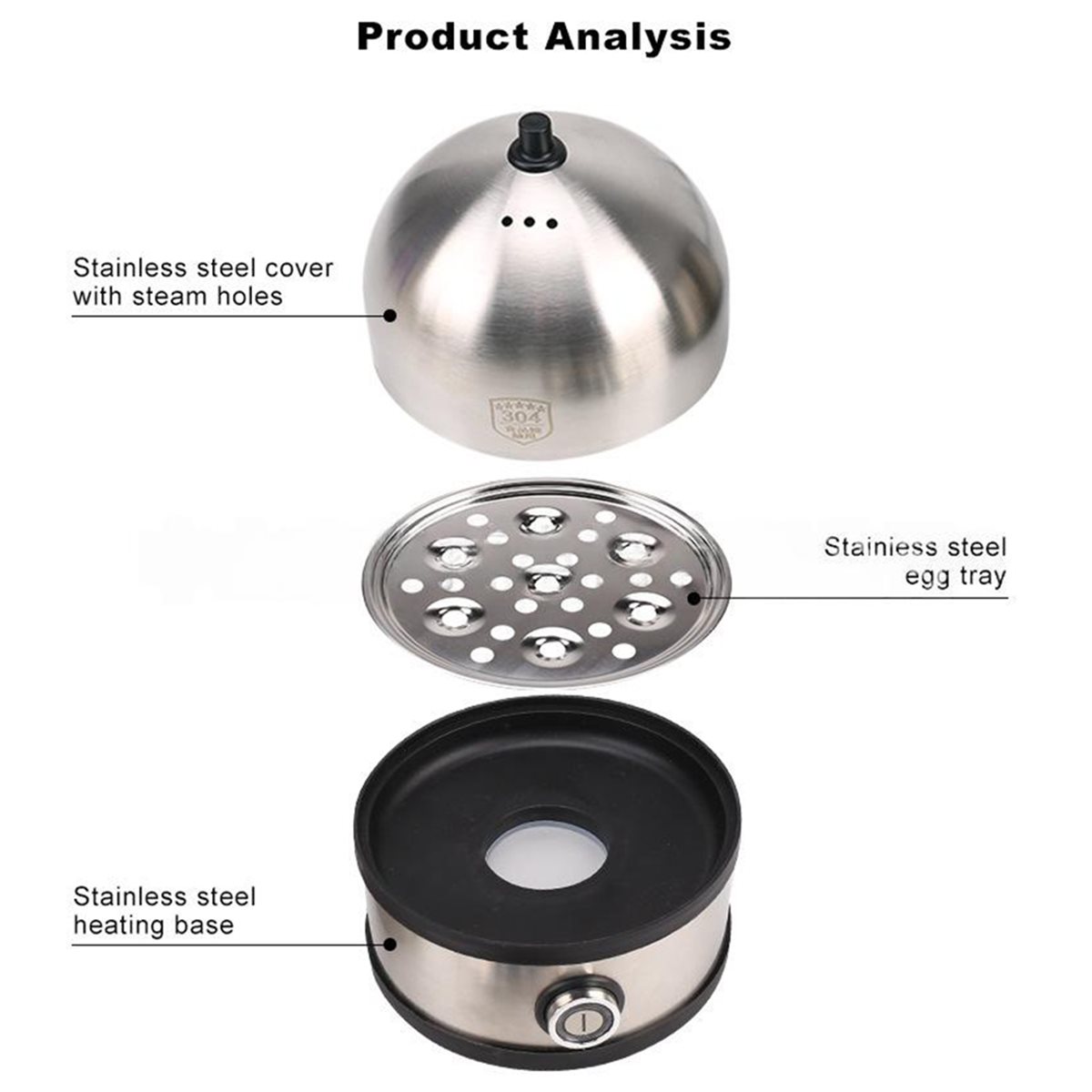Egg Cooker Rapid - Электрическая яйцеварка PHONE&GEAR, 200 Вт, для